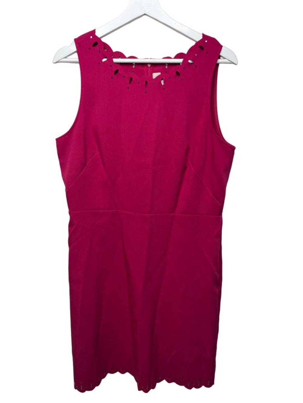 LOFT Dress Womens 10 Fuchsia Pink Eyelet Sheath Sleeveless Career Party